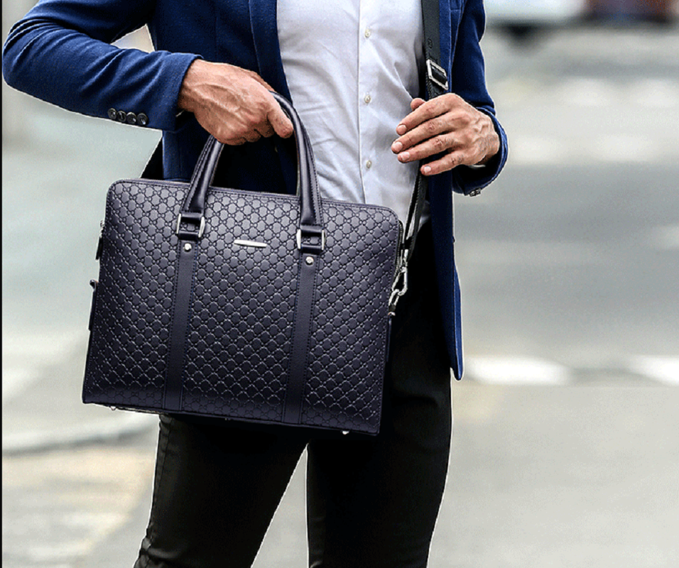 Maleta de couro de luxo para homens, bolsa de grande capacidade, bolsas de ombro fashion, bolsas crossbody de alta qualidade, atacado