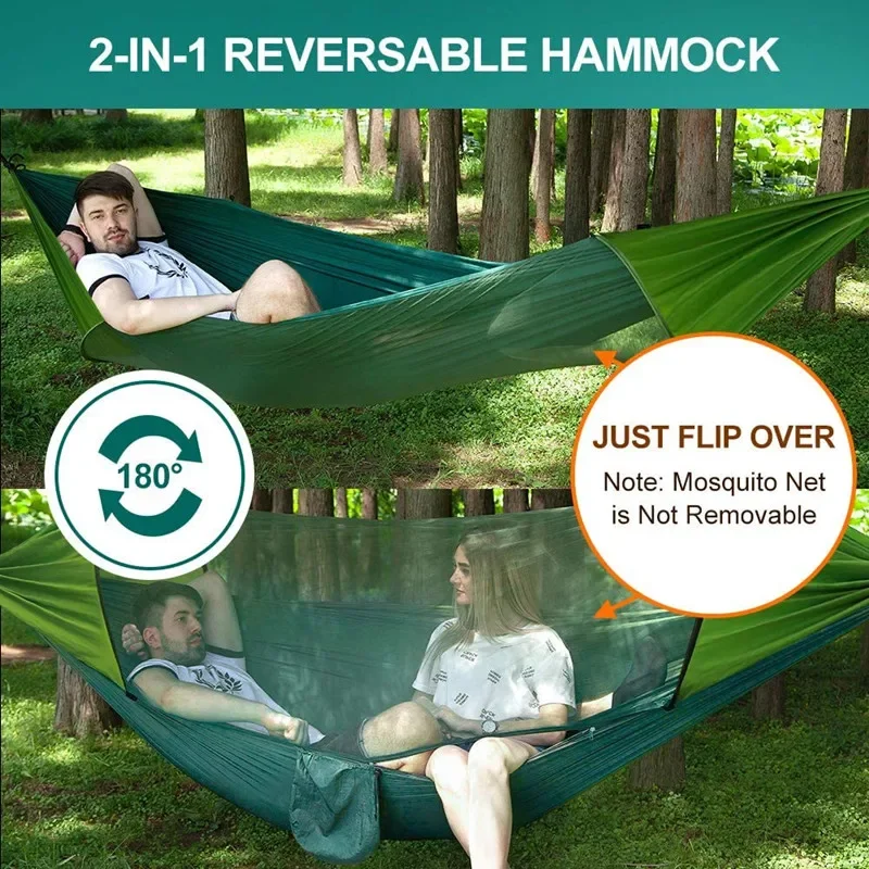 Camping Hammock สุทธิ,เปลญวนร่มชูชีพที่มี500ปอนด์ Super ไนลอนน้ำหนักเบาสำหรับ Camping ท่องเที่ยวเดินป่า