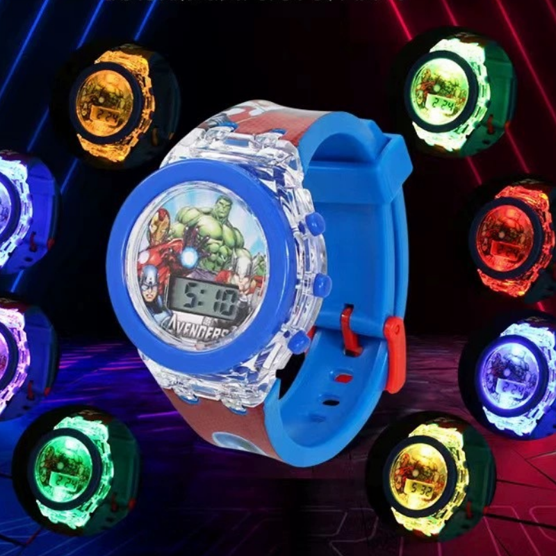 Anime Flash Licht Spiderman Kinder Uhren Für Jungen Cartoon Shark Mickey Kinder Uhr Mädchen Student Uhr Geschenke