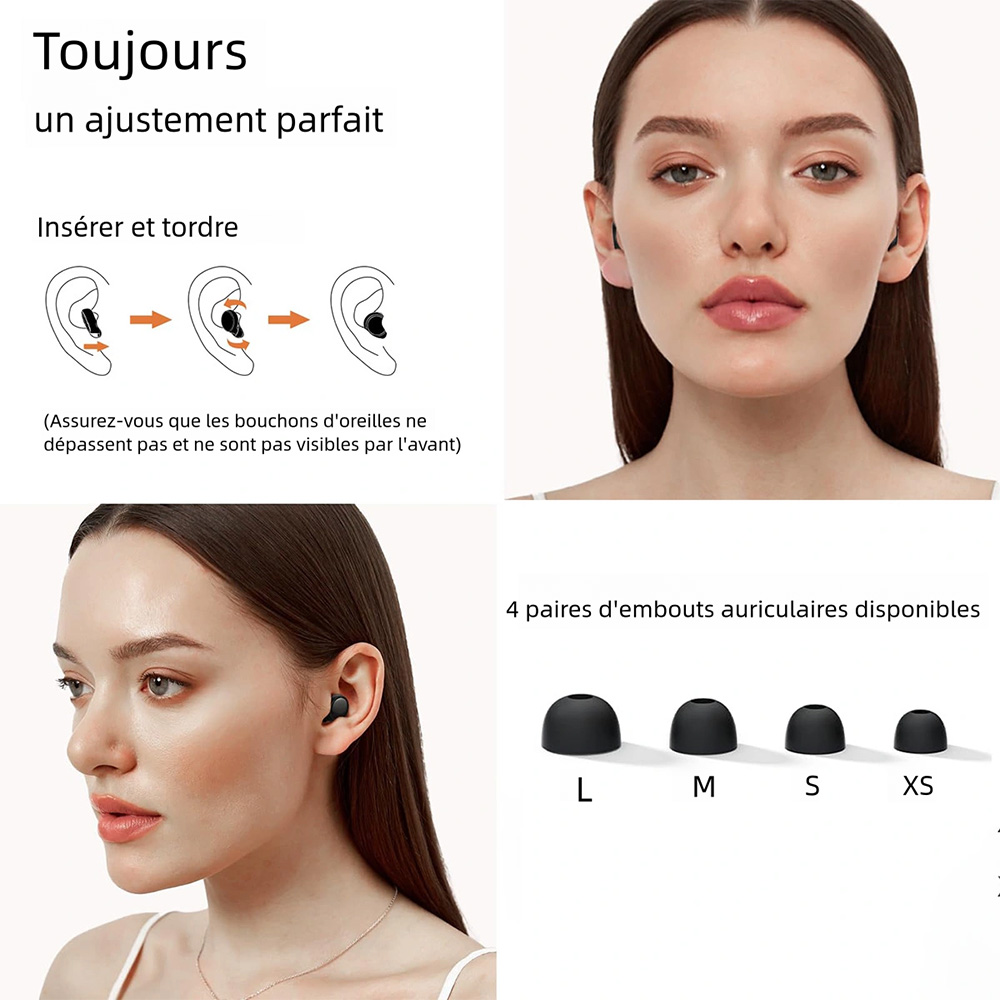 Bouchons d'oreille silencieux pour réduire le bruit du sommeil Protection auditive super douce et réutilisable Bouchons d'oreilles anti-bruit pour concerts Travail