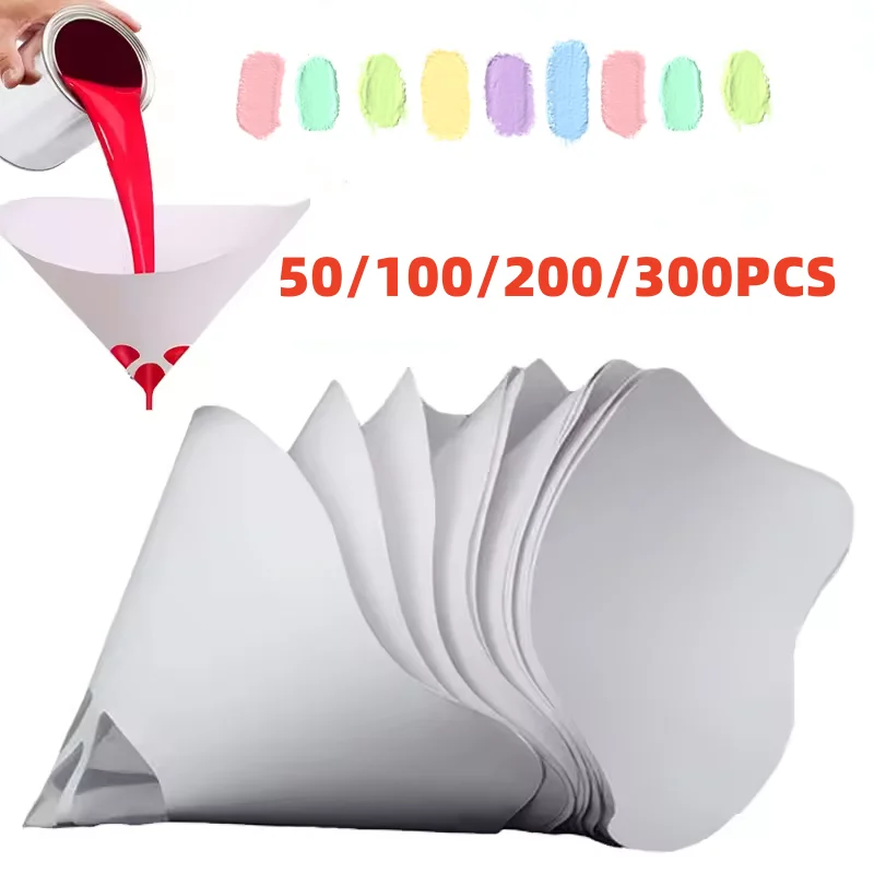 50/100p200/300 pces descartável pintura do carro spray malha filtro de papel purificador funil pintura cônica náilon mícron papel
