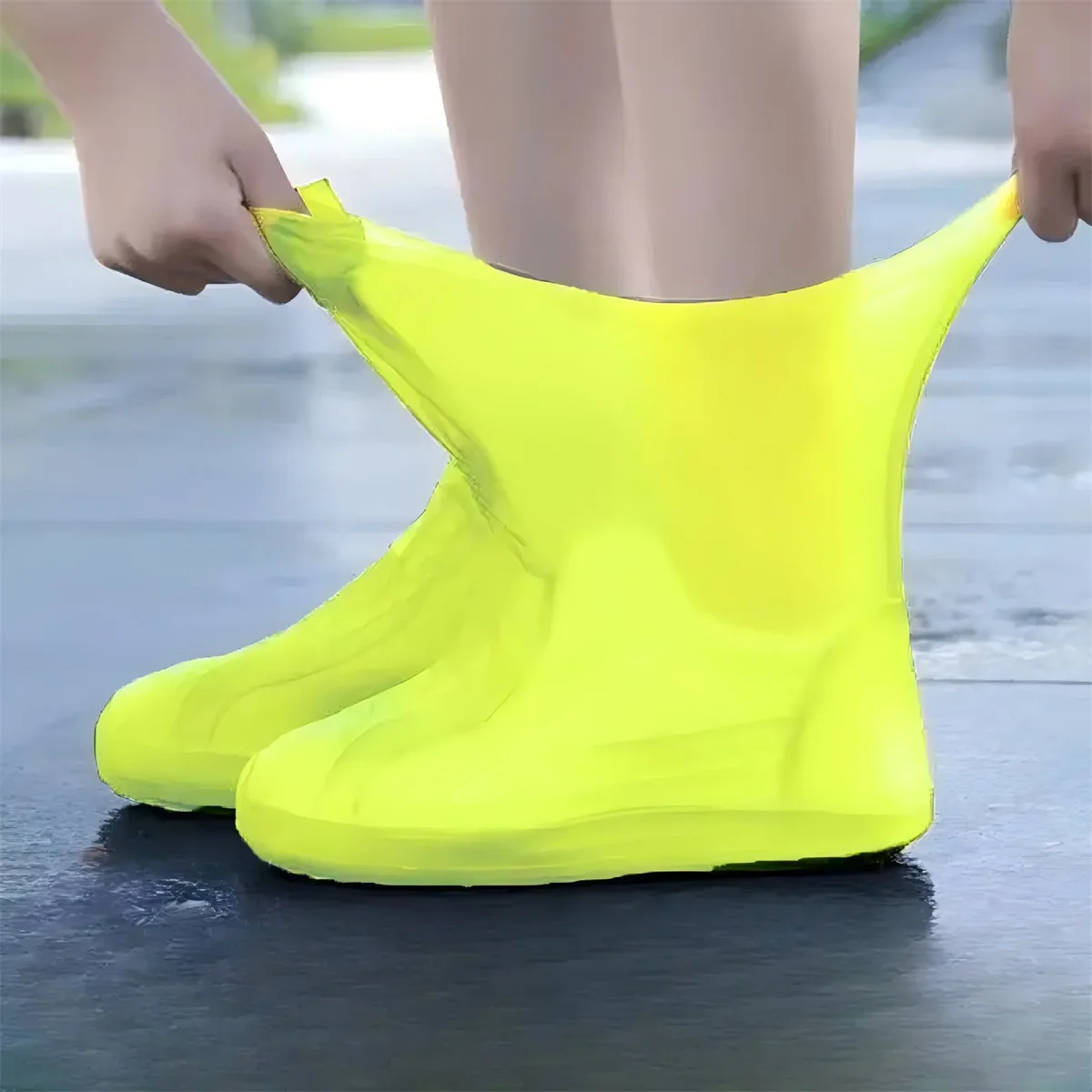 1 คู่ยาง Rain BOOT Overshoes สําหรับกลางแจ้ง,ซิลิโคนกันน้ํารองเท้า,วันฝนตกรองเท้า,Reusable Non-SLIP Rain