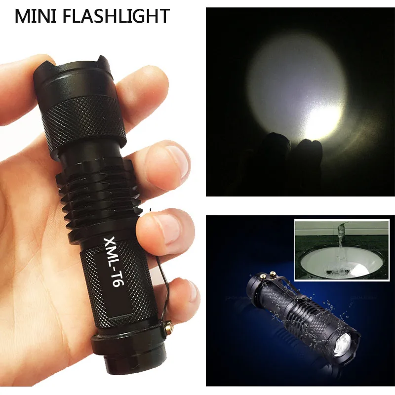 Mini linterna Led de 8000LM, linterna superbrillante Q5/T6/L2, linterna led con zoom para pesca, Camping, bicicleta, luz 14500/18650