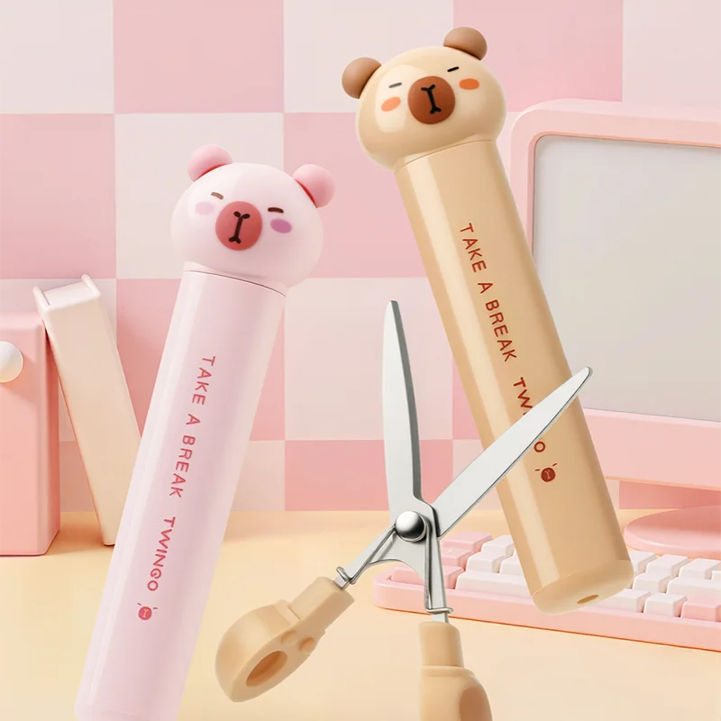 2Style 1Pc/bag Capybara Scissors Cute Compact Portable DIY Handbook Paper Cutting Stationery Scissors