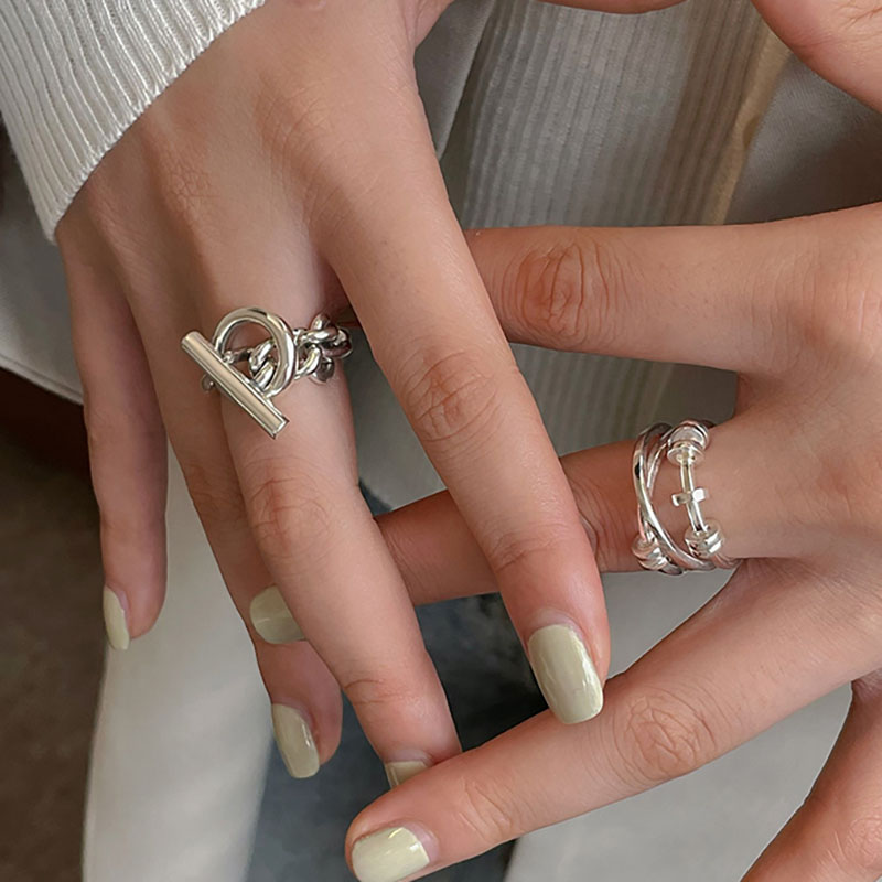 Женское Винтажное кольцо из серебра 925 пробы, с пряжкой