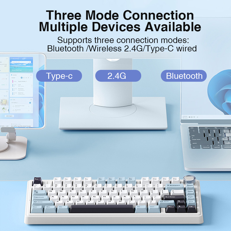 Клавиатура игровая механическая, беспроводная/Bluetooth/проводная, 2,4 ГГц