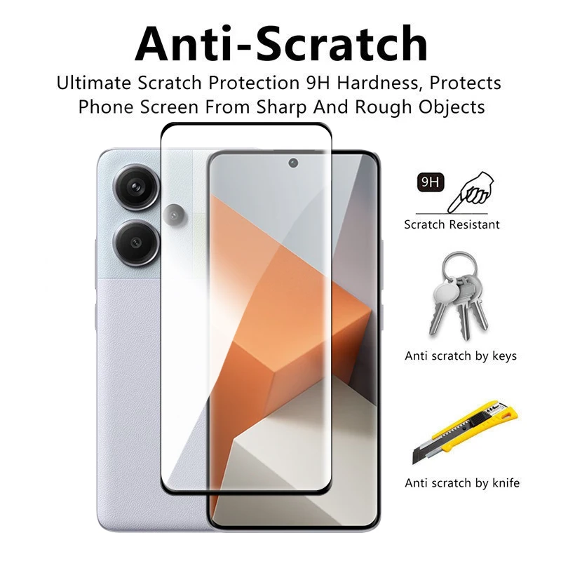 Para Redmi Note 13 Pro + 5G vidrio para Xiaomi Redmi Note 13 Pro Plus vidrio templado 6,67 pulgadas cubierta completa Protector de pantalla curvo 3D