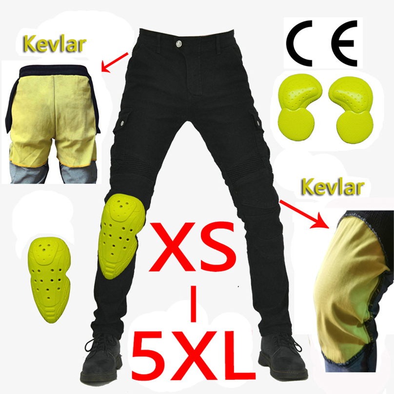aramid Motorcycle Pants Moto Jeans Men Motocross Pants + protectors protections