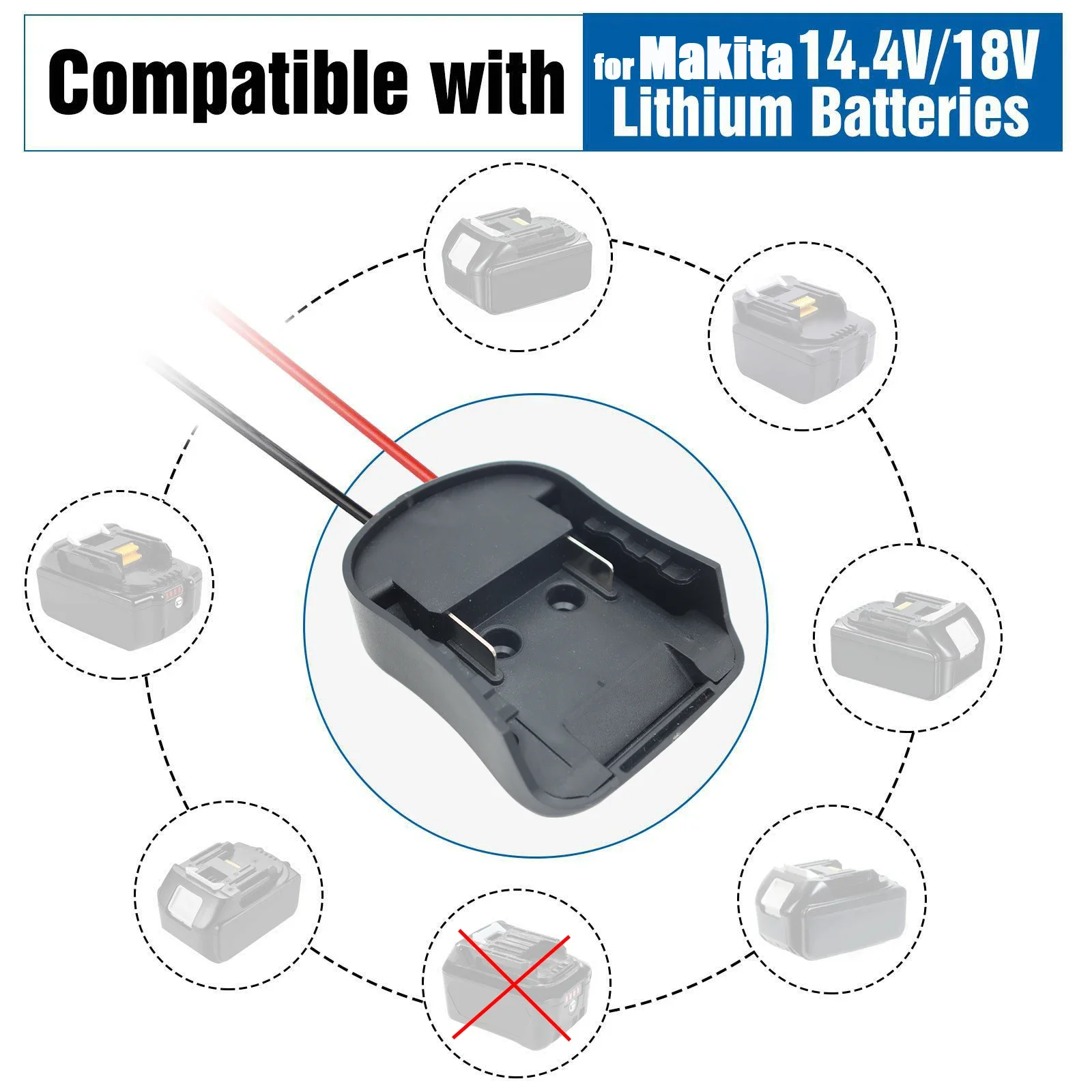 Li-Ion Batterie Externe Netzteil Halterung DIY Stecker Adapter Dock Halter Für Makita 14,4 V 18 V Lithium-Batterie BL1830 BL1430