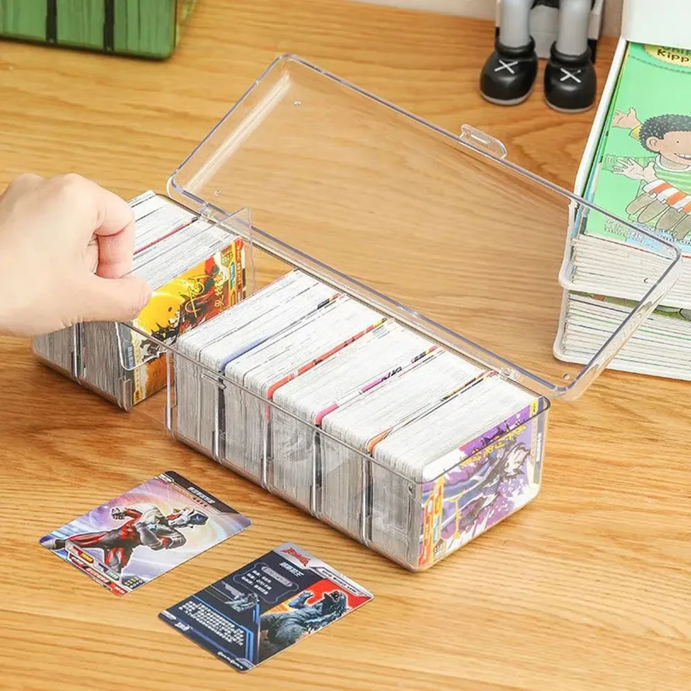 1PC Card Storage Box, Star Card Transparent Card, Large Capacity Portable Game King Card, Separable with Cover Sorting Box
