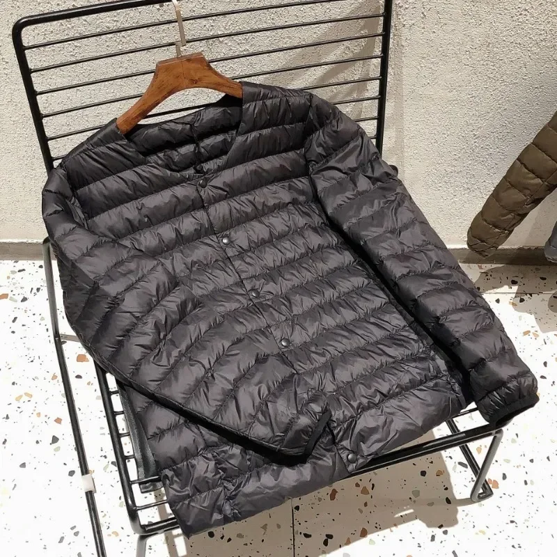 2023 nouveau automne hiver 90% duvet de canard blanc léger emballable col rond Variable col en v hommes manteau doublure chaude doudoune
