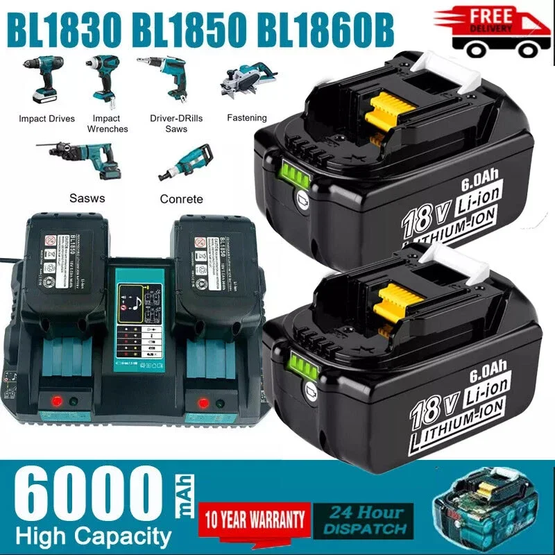 Для Makita BL1830 18 В 6,0 Ач аккумулятор с зарядным устройством литий-ионный аккумулятор для BL1850 BL1880 BL1860B LXT400 аккумулятор для электроинструмента