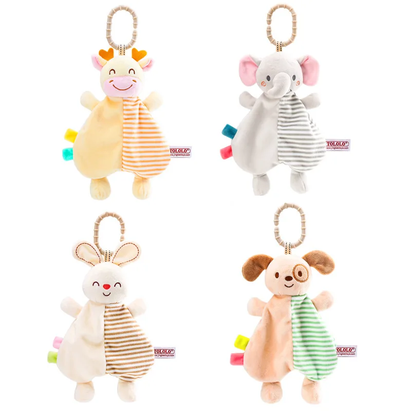 おもちゃのガラガラ-0〜12か月の赤ちゃん用の指輪,ぬいぐるみ,幼児用の教育用ハンドベル,動物の形,ベビーカーの吊り下げ人形