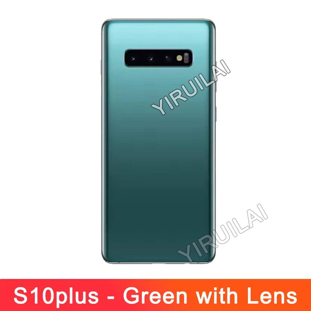 Neue Für Samsung Galaxy S10 Plus Batterie Zurück Abdeckung Glas Panel Hintere Tür Gehäuse Fall Kamera Objektiv Ersetzen