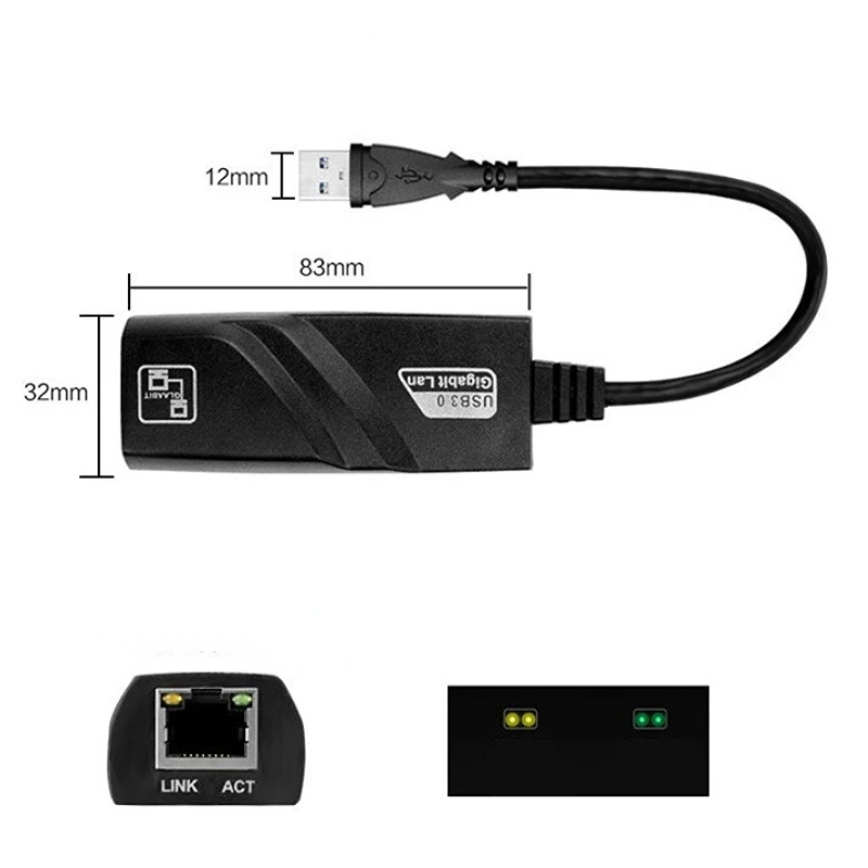 สาย USB 3.0กับ Rj45แลนอีเทอร์เน็ตอะแดปเตอร์100Mbps สายเครือข่ายอีเธอร์เน็ต Usb3.0กิกะบิตสำหรับการ์ดเครือข่าย Windows10 Xiaomi mbox