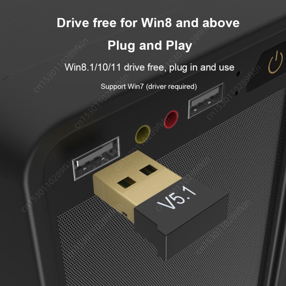Adaptadores Dongle sem fio para computador e laptop, Transmissores de áudio, Bluetooth 5.3, 5.1, 5.0, Suporte Windows 11, 10, 8, 1