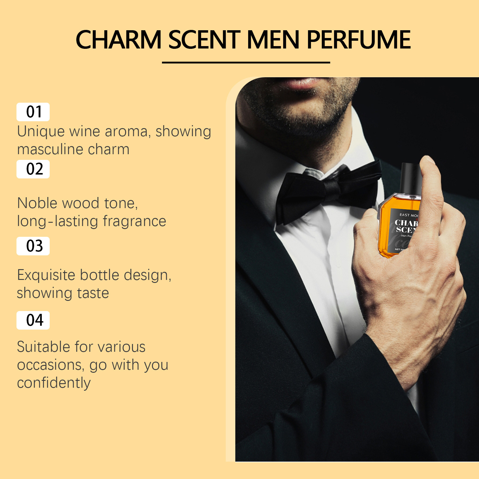 Spray de perfume de sândalo para homens e mulheres, feromona sem estimulação, perfume duradouro, data romântica, atrair fragrância