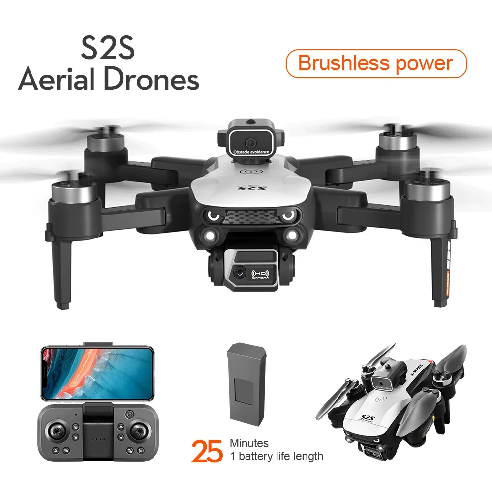 새로운 S2S 드론 8K 전문 HD 듀얼 카메라 브러시리스 장애물 회피 항공 사진 Foldable Quadcopter 장난감 선물
