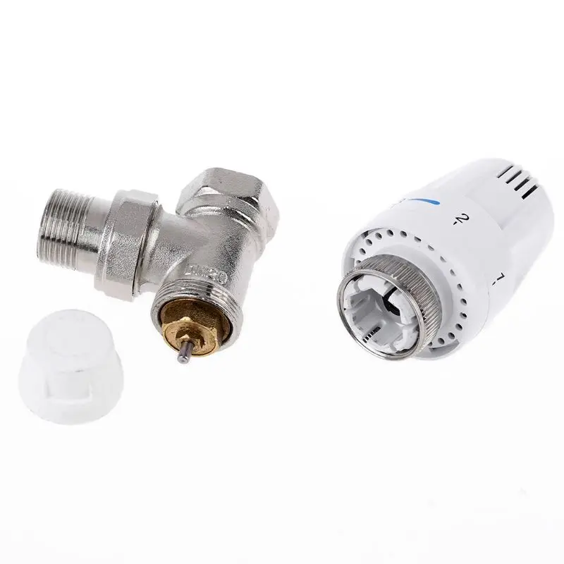Termostato automático, válvula de Control de temperatura, radiador termostático, ángulo, calefacción de suelo, válvula especial de cobre DN15