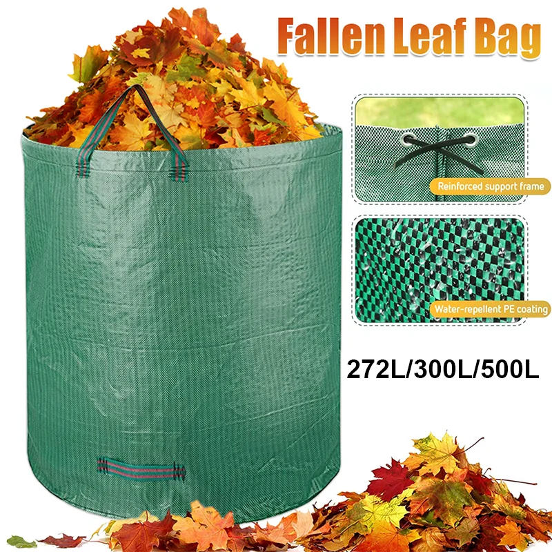 60L-500L sacchetto per rifiuti da giardino resistente di grande capacità contenitore per la raccolta dei detriti di foglie sacchetti multifunzionali riutilizzabili impermeabili in PP