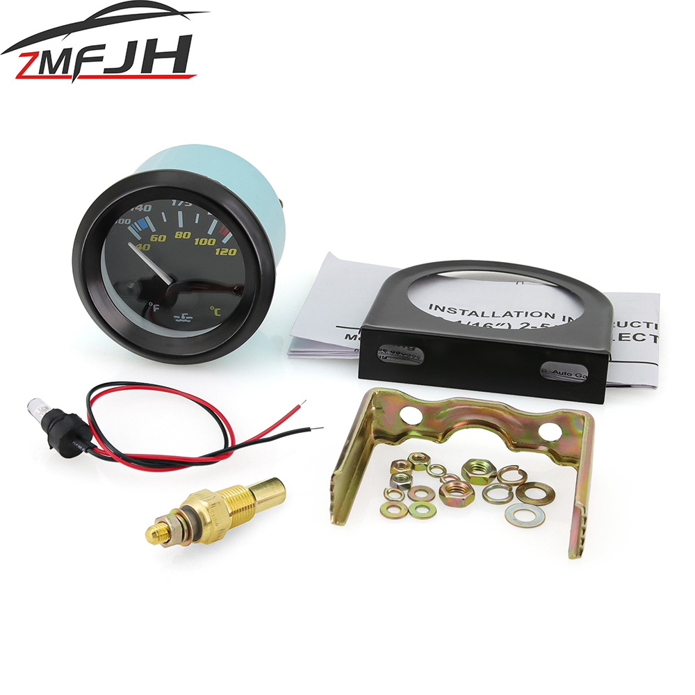 Medidor de pressão de óleo para carro, 12v, 52mm, temperatura da água, medidor de nível de combustível, voltímetro com concha preta para carro a gasolina 12v