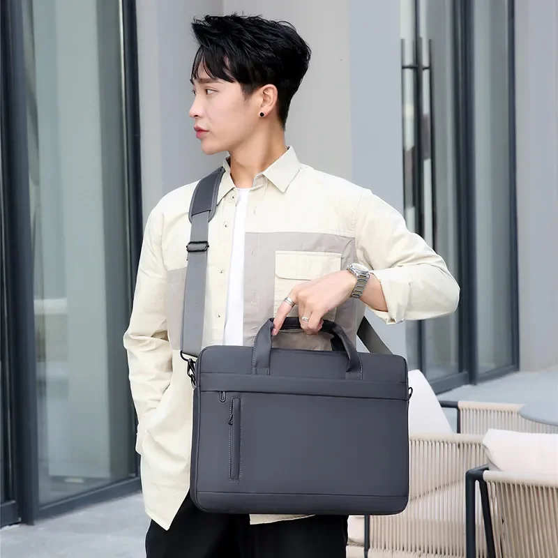 Borsa da uomo valigetta da lavoro di alta qualità di marca famosa borse a tracolla in pelle PU borse da ufficio borsa per laptop da 14 pollici bolso