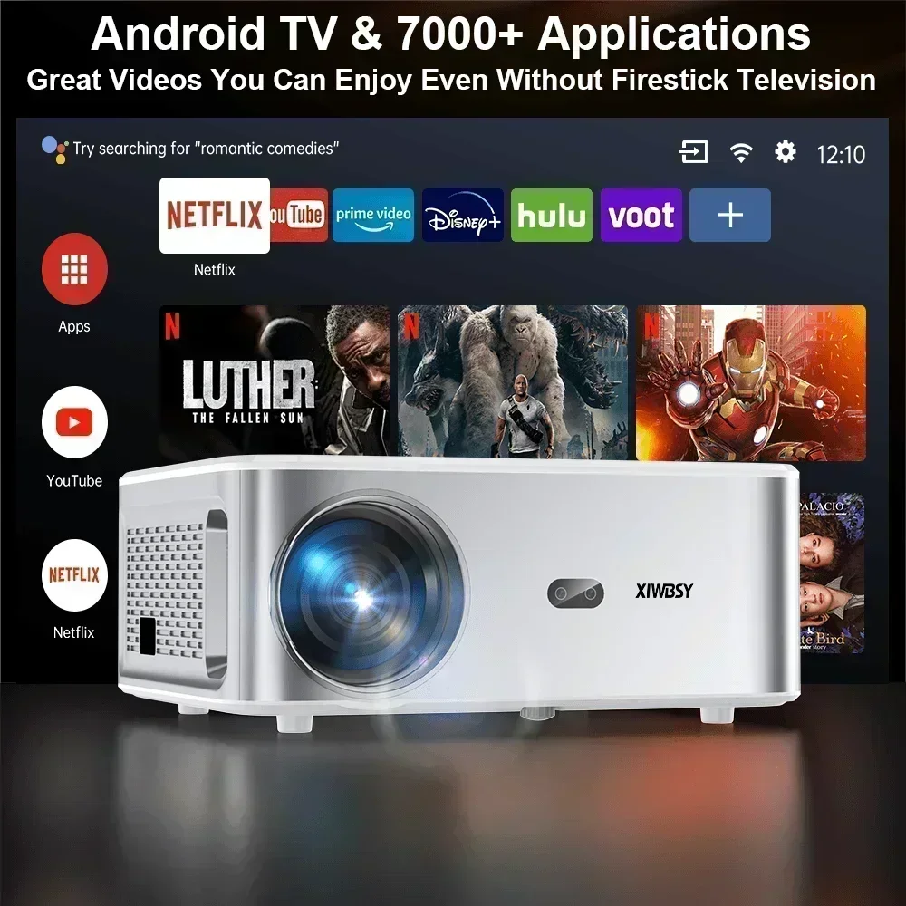 XIWBSY 1000Ansi AutoFocus проектор Bluetooth5.2 Android проектор 4K 8K декодирование видео аудио домашний кинотеатр портативный проектор