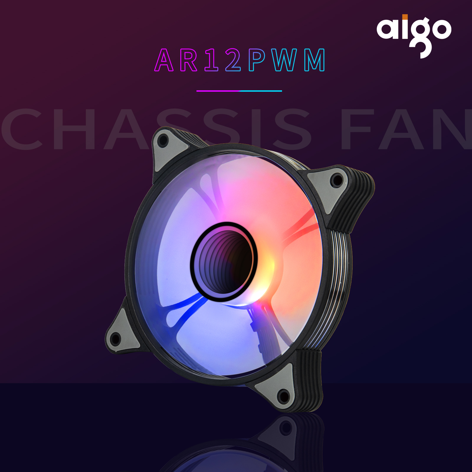 Aigo AR12PRO Computergehäuselüfter Ventoinha PC 120 mm RGB-Lüfter 4-poliger PWM-CPU-Lüfter 3pin5v Unlimited Space Argb 12 cm Ventilador