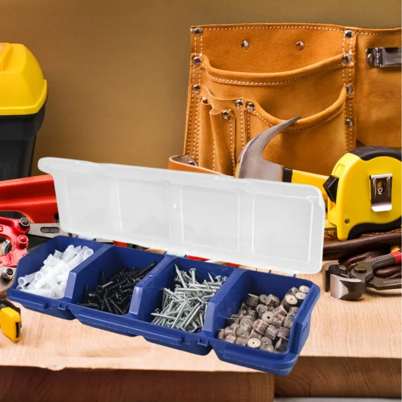Plastic Tools Storage Box Bevel Connection with Cover Parts Screw Hardware Accessories Toolbox Case Components Sorting Tool