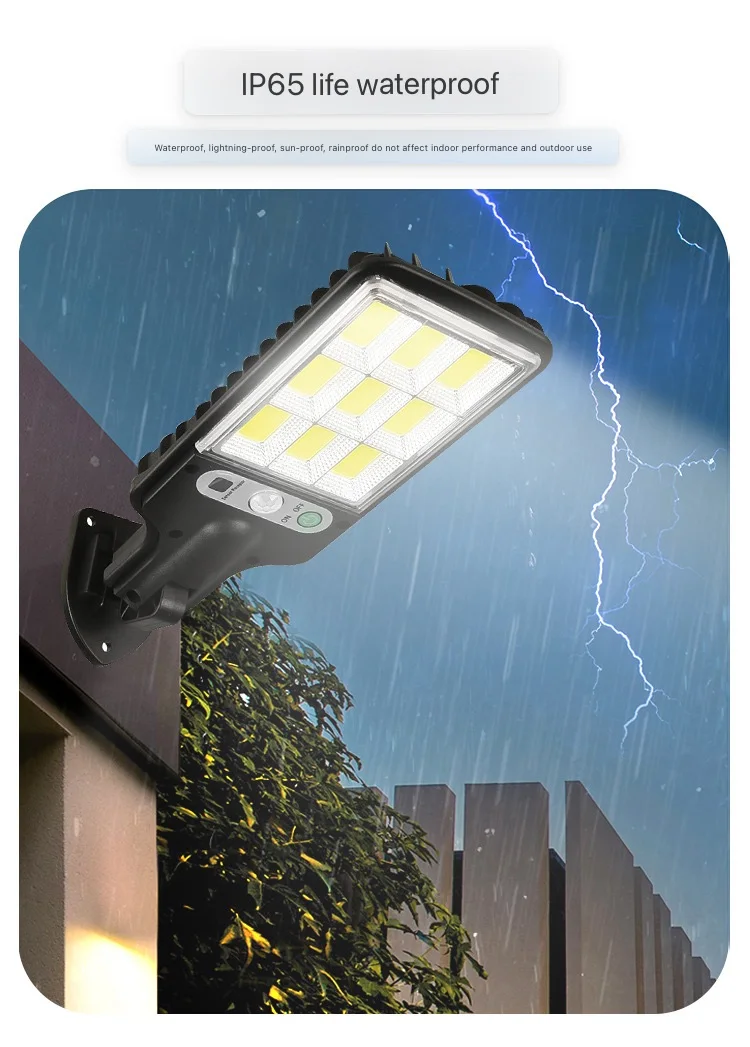 Zewnętrzne lampy solarne LED z czujnikiem ruchu, 3 tryby, wodoodporne IP65, solarne lampy ogrodowe, uliczne, na podwórko.