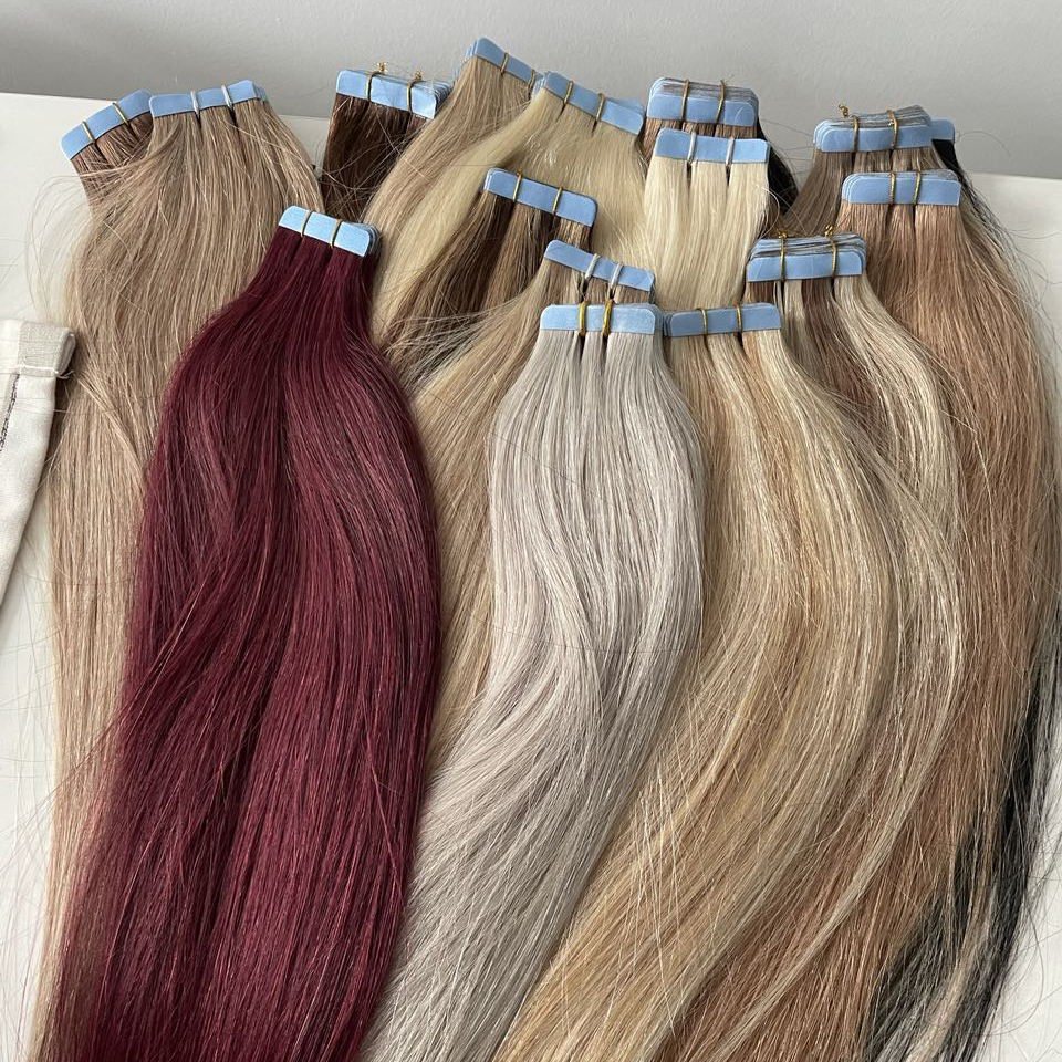 Isheeny-mini extensão de cabelo, fita adesiva para alongamento de cabelo humano, remy, europeu, 10 peças