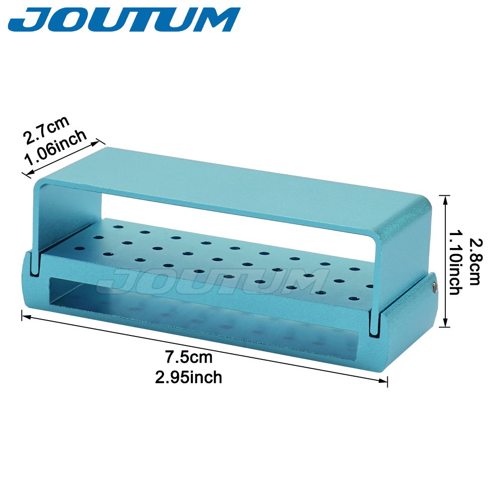 30 pçs dental burs titular broca autoclavável alumínio desinfecção dental burs caixa para fg burs e ra burs