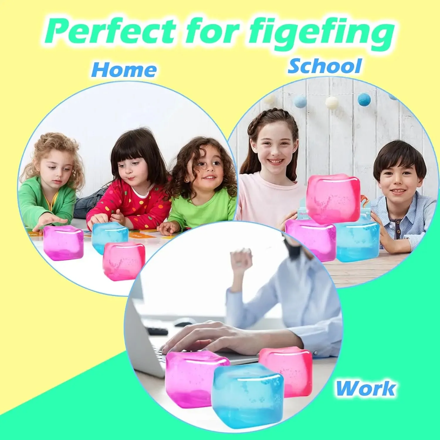 เจลความหนาแน่นสูง ICE CUBE Square Decompression Vent ของเล่น Squishy ความเครียด Ball บีบของเล่นความเครียดบรรเทา Sensory ของเล่น