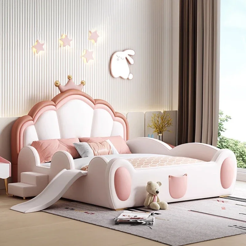 Marco De Cama doble De princesa para niñas bonitas, cama moderna De lujo De madera maciza para niños, Loft, Villa, Camas De Dormitorio, conjunto De muebles para dormitorio