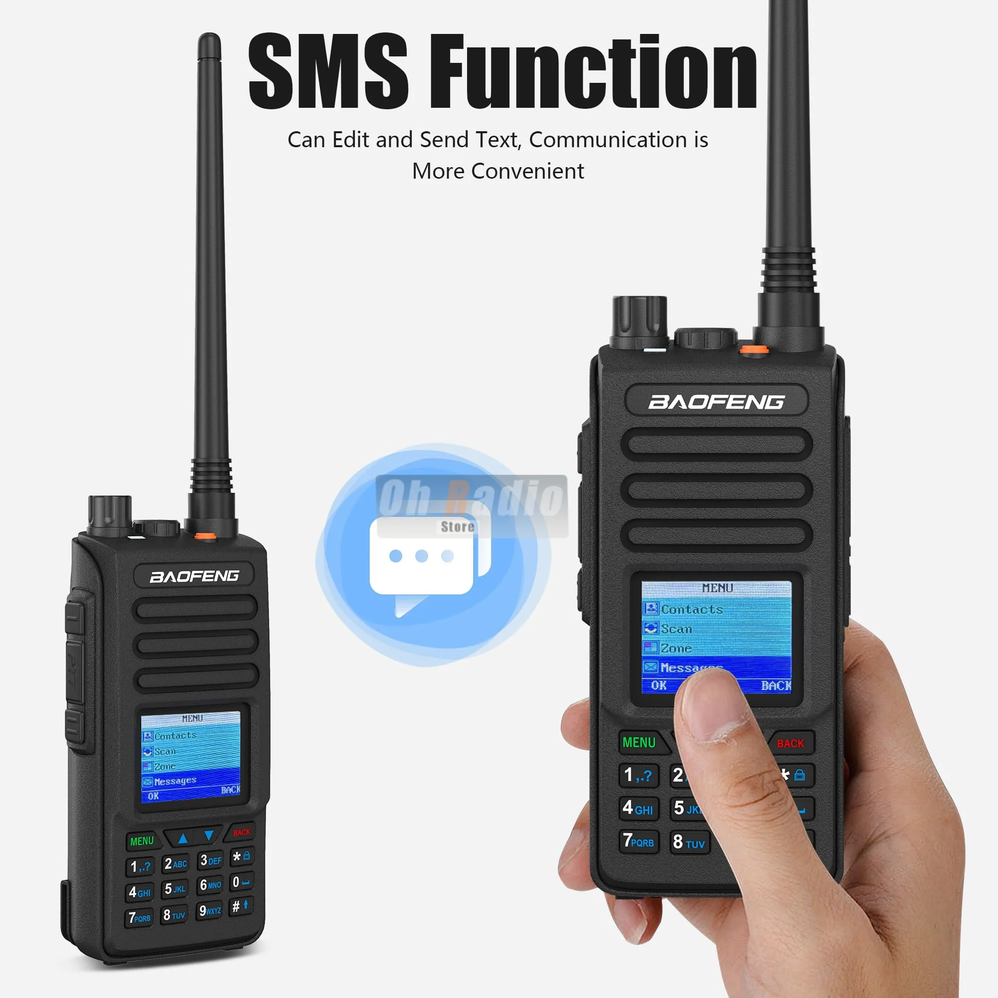 Baofeng DM-1702 GPS Walkie Talkie Digital Mobile Radio AES256 Verschlüsselung SMS Nachricht Digital Tier 1+2 Dual Band Dual Mode Analog