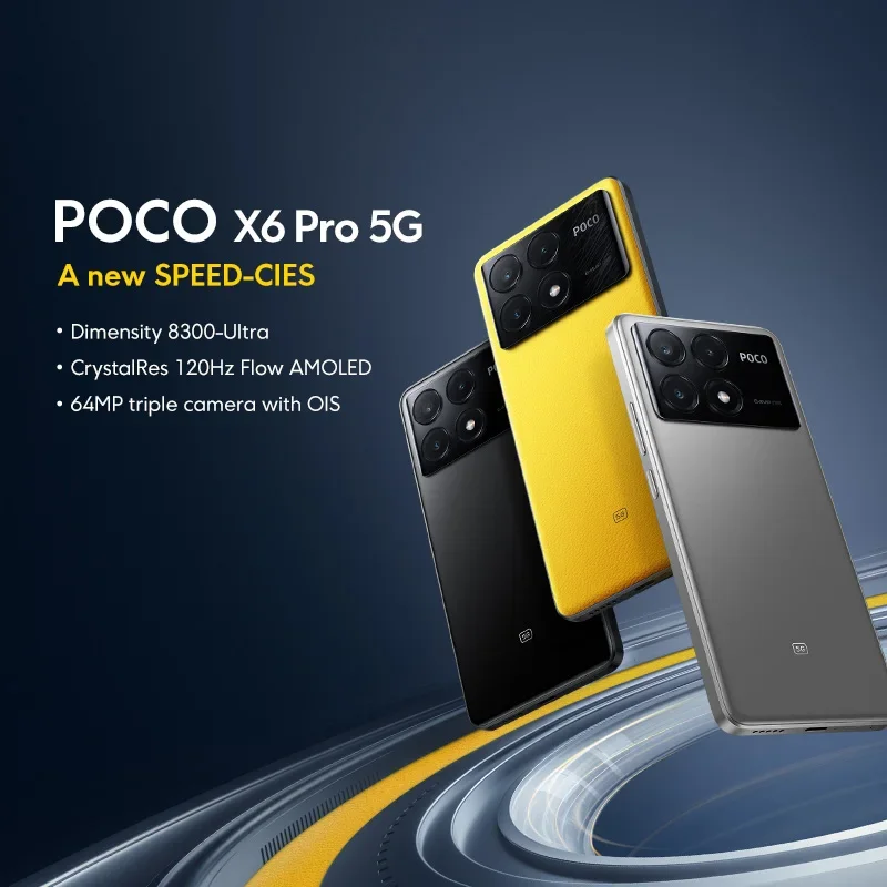 POCO-Smartphone X6 Pro Global Version 5G, Dimrespondable 8300-Ultra, 6.67 "Flow AMOLED DotDisplay, 64MP NDavid