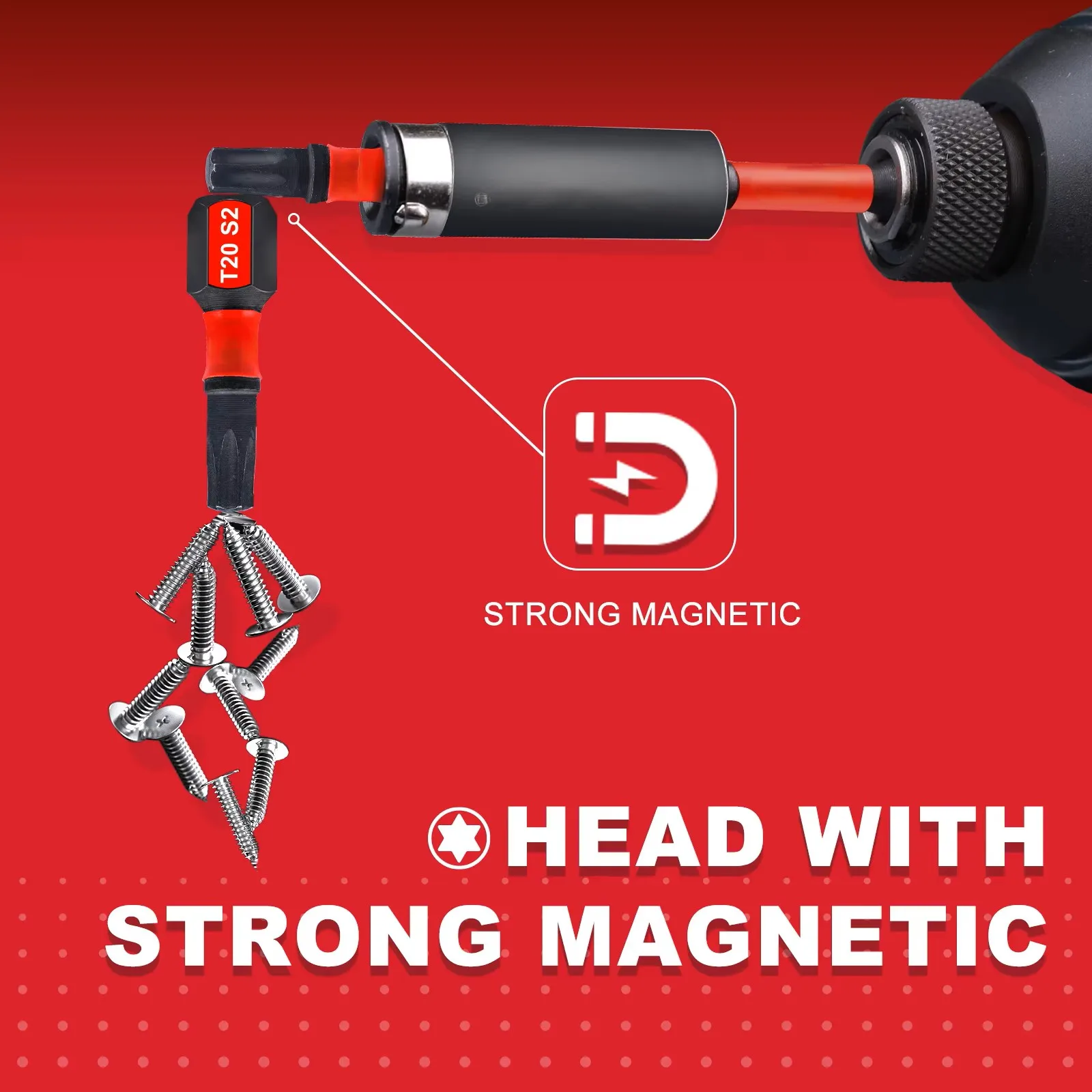 Jeu d'embouts de tournevis Torx T7-T40 de 1 pouce, embout étoile en acier allié S2 magnétique robuste à Impact avec Sase