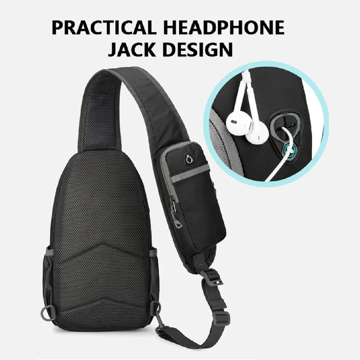 New waterproof large capacity crossbody bag, simple nylon material casual chest bag