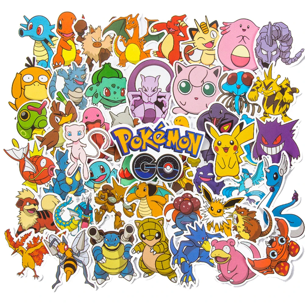 50 個アニメポケモンかわいいステッカー落書き装飾 DIY スケートボード電話冷蔵庫バイク漫画デカールステッカー子供のおもちゃギフト