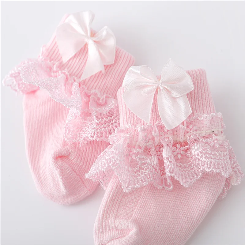 Lawadka, calcetines para bebés recién nacidos de 0 a 24 meses, calcetines de encaje de algodón para niñas, calcetines con lazo de princesa para niñas pequeñas, primavera 2024