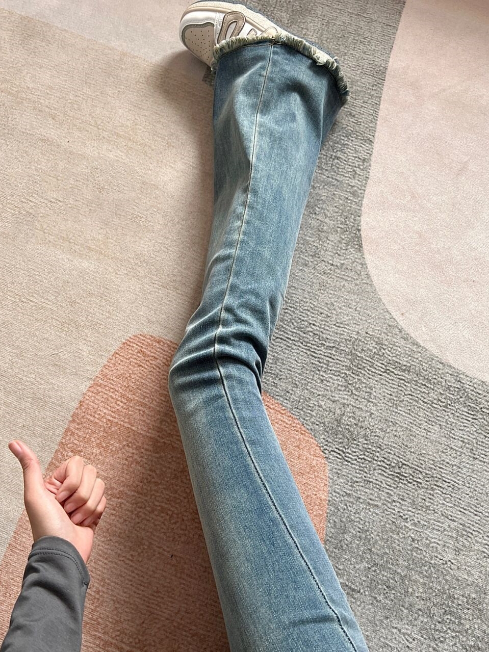 High Waist Slim Fit Micro Flared Jeans Women's Spring Autumn Cotton Stretch Denim Blue Jeans Bootcut Pants with kets