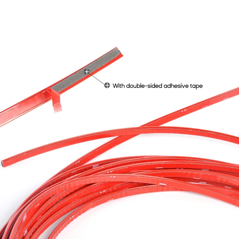 3M /5M Nhíp Ô Tô Ốp Lưng Tự Dán Trang Trí Màu Đỏ Dây Dày Chất Liệu PVC Để Ngăn Ngừa Cơ Thể trầy Xước Trang Trí Phụ Kiện Ô Tô