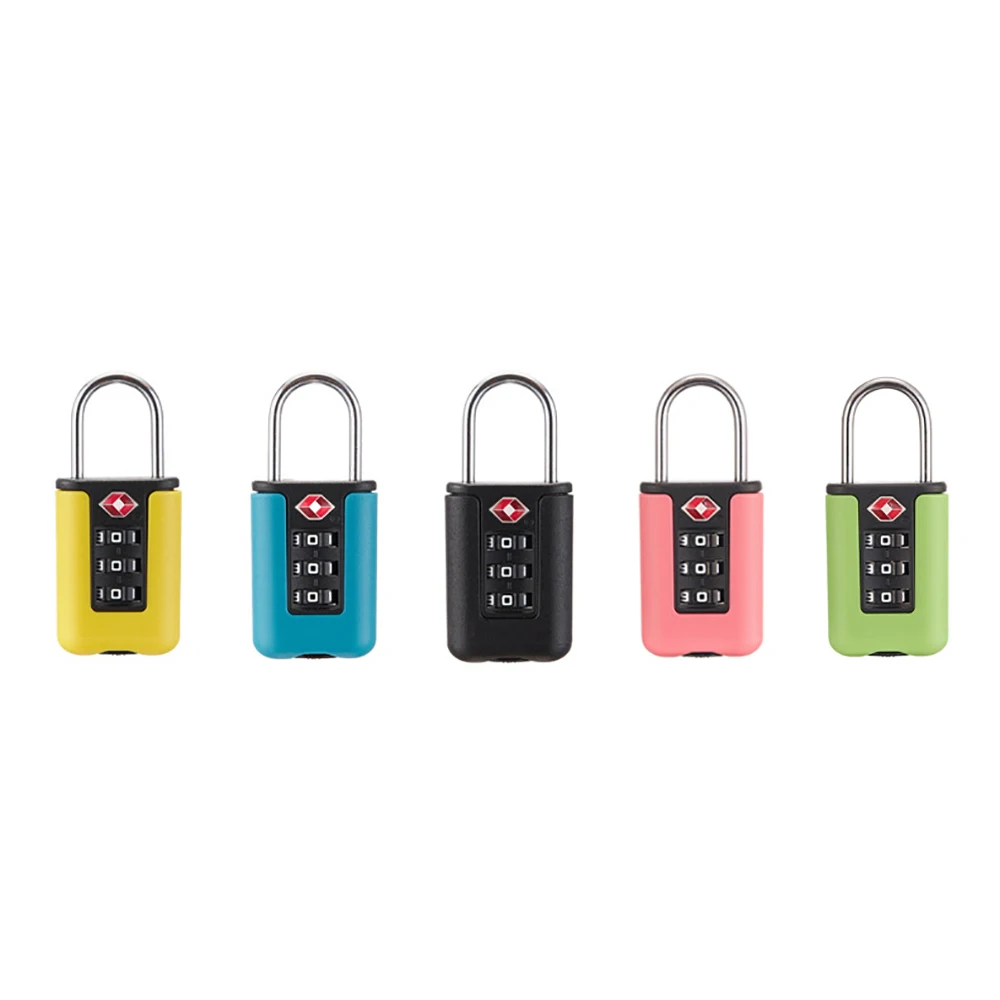 PHONEPACE Diseño de contraste negro Cerradura de combinación de 3 dígitos Candado para equipaje de viaje Contraseña Cerradura de código de aduana cambiable