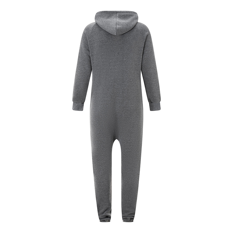 Mono de forro polar con capucha para hombre, mono cálido de manga larga con cremallera completa, bolsillos de canguro, ropa de noche, Otoño e Invierno