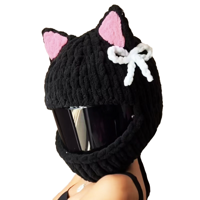 Nueva funda Universal para casco de motocicleta con animales de peluche, fundas para casco de felpa de conejo completo para regalos de Navidad, estilo de motocicleta