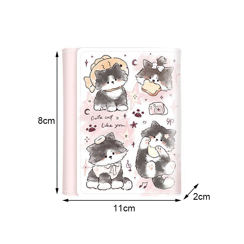 Cartera de cuero PU para mujer, monedero Simple con 3 pliegues, tarjetero con múltiples ranuras para tarjetas, carteras cortas para niñas