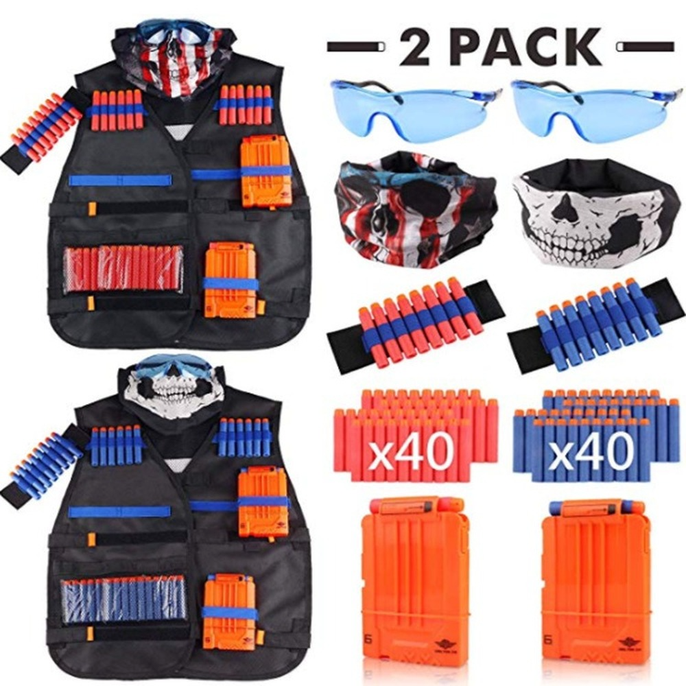 Crianças crianças tático ao ar livre colete titular kit armas de jogo acessórios brinquedos para nerfs n-strike elite série balas meninos presentes brinquedo