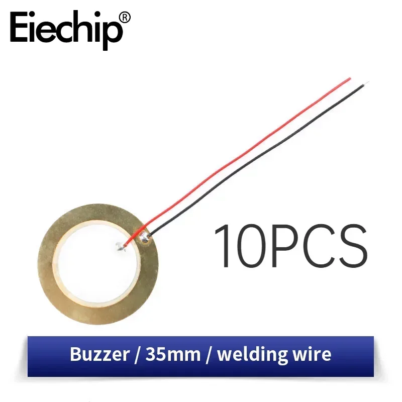 10 Uds zumbador 12MM 15MM 18MM 20MM 27MM 35MM 50MM alambre soldado de cobre cerámica piezoeléctrica con cable para altavoz zumbador