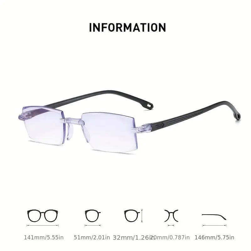 6PCS Vintage Square Reading Glasses for Women, Anti-Blue Light Polycarbonate Lens, One-Piece Square Frame,