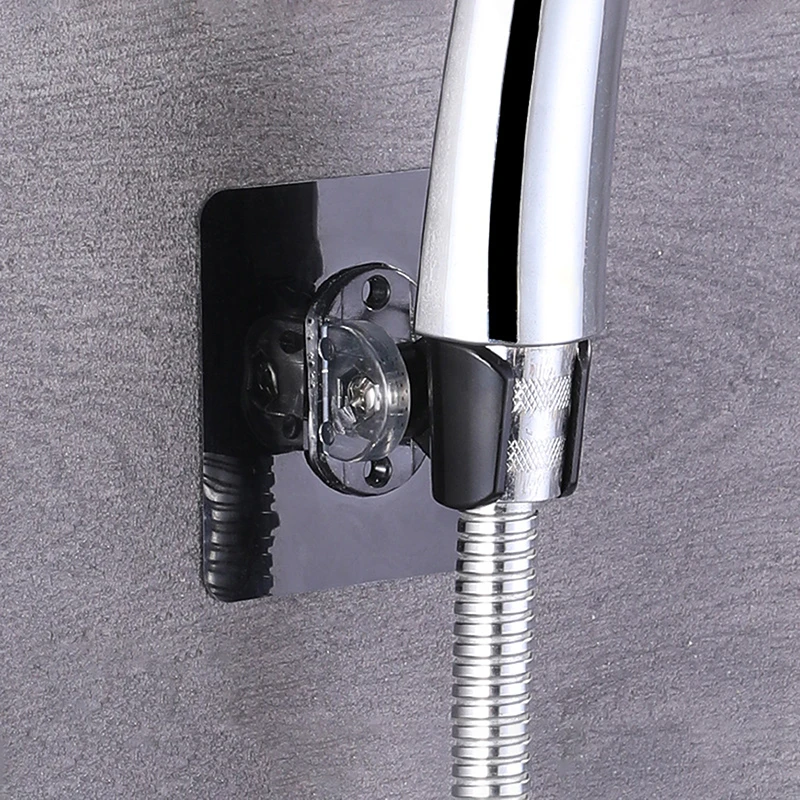 Duschkopfhalter, selbstklebend, handgehalten, bohrfrei, verstellbar, Duschkopfhalter, stanzfrei, Chrom, Badezimmer-Wandhalterung